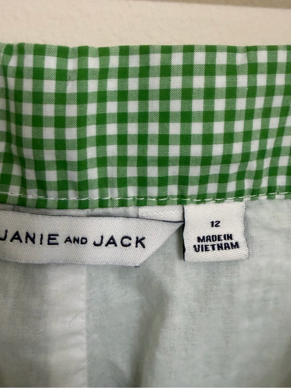 Jamie and Jack Green Gingham Girls Shorts - Picture 5 of 6
